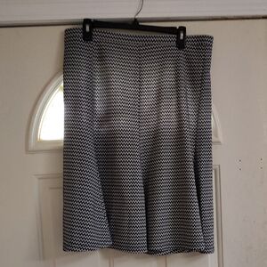 Zac & Rachel Black and White Knee-Length A-Line Skirt